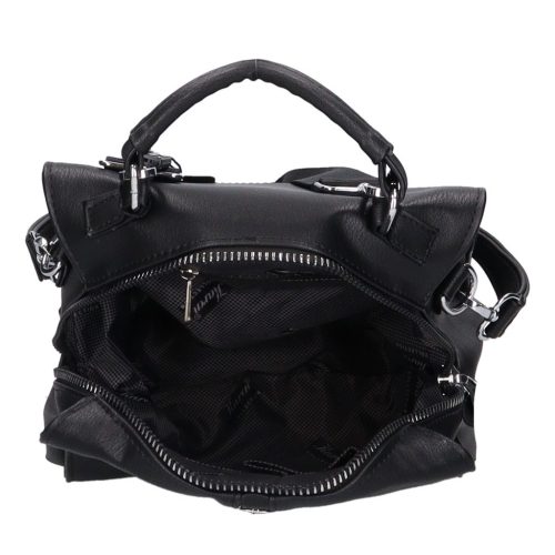 Karen D 408 fekete virág rostbőr női táska