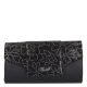 Karen D 651 fekete ezüst virág rostbőr női táska