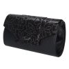 Karen D 651 fekete ezüst virág rostbőr női táska