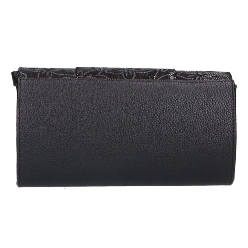 Karen D 651 fekete ezüst virág rostbőr női táska