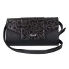 Karen D 651 fekete ezüst virág rostbőr női táska