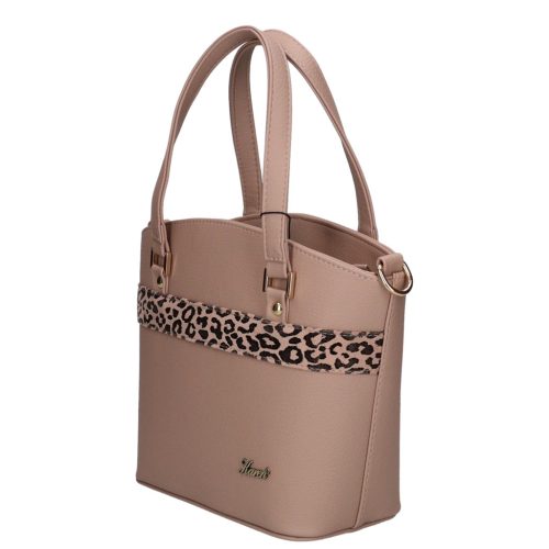 Karen 2472 drapp leopárd rostbőr női táska