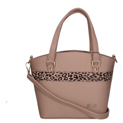 Karen 2472 drapp leopárd rostbőr női táska