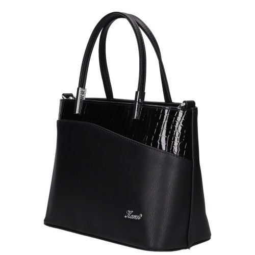 Karen rostbőr női táska D 444 fekete lakk 