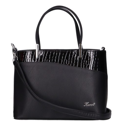 Karen rostbőr női táska D 444 fekete lakk 