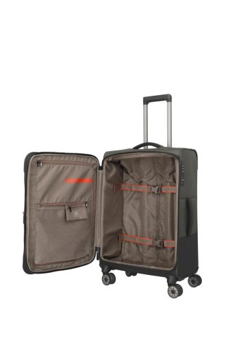 Travelite Crosslite M oliv bővíthető közepes méretű bőrönd 