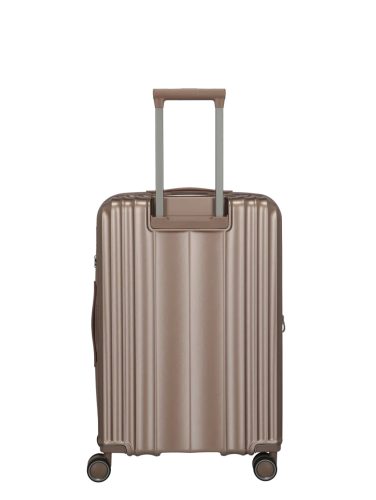 Travelite Paros M Capuccino bővíthető közepes méretű prémium bőrönd 