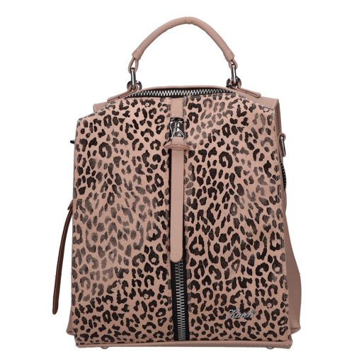 Karen D 408 drapp leopárd rostbőr női táska