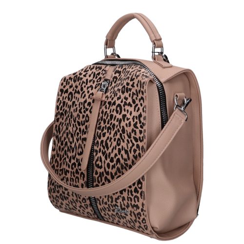 Karen D 408 drapp leopárd rostbőr női táska