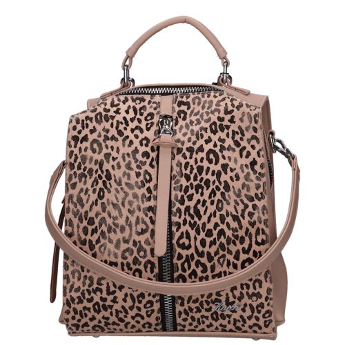 Karen D 408 drapp leopárd rostbőr női táska