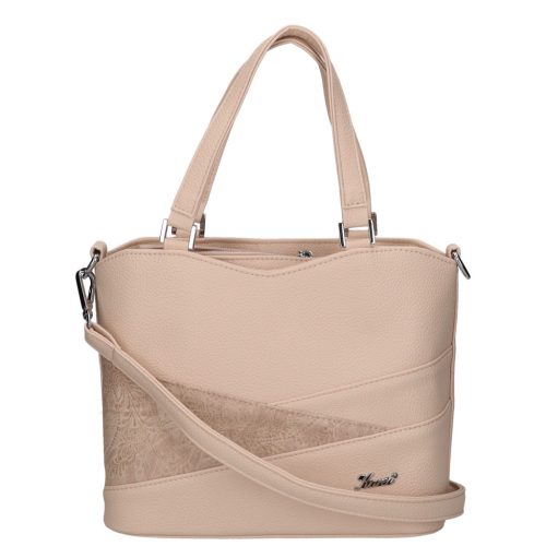 Karen D 565 bézs virág rostbőr női kézitáska