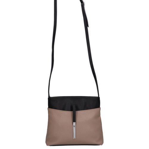 Karen D 099 fekete drapp rostbőr női táska