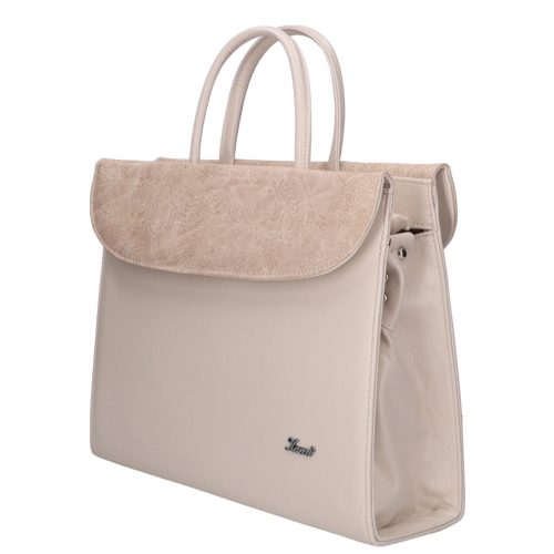 Karen 284 bézs virág rostbőr női aktatáska