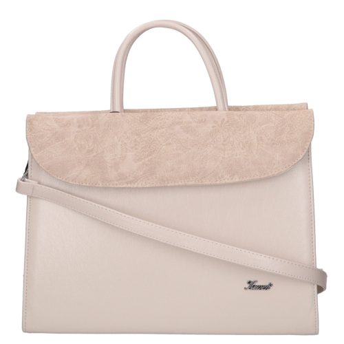 Karen 284 bézs virág rostbőr női aktatáska