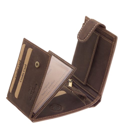 GreenDeed valódi bőr férfi pénztárca tűzoltó autó mintával TUZO1021/T barna