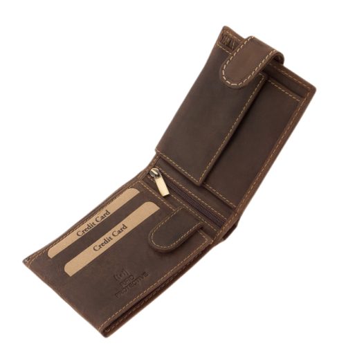 GreenDeed valódi bőr férfi pénztárca tűzoltó autó mintával TUZO1021/T barna