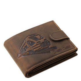   GreenDeed valódi bőr férfi pénztárca modern vonat mintával UJVO1021/T