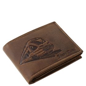   GreenDeed valódi bőr férfi pénztárca modern vonat mintával UJVO1021