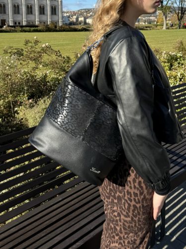 Karen D 207 bézs steppelt rostbőr női táska