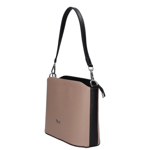 Karen S 087 drapp fekete rostbőr női táska