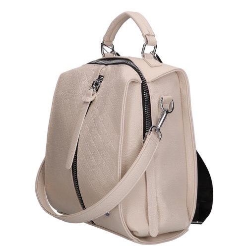 Karen D 408-P bézs steppelt rostbőr női táska