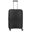Travelite MOOBY M fekete bővíthető közepes méretű bőrönd