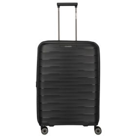   Travelite MOOBY M fekete bővíthető közepes méretű bőrönd