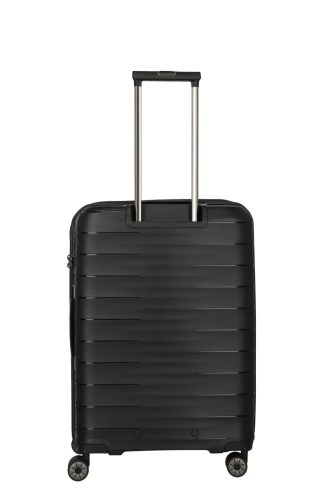 Travelite MOOBY M fekete bővíthető közepes méretű bőrönd