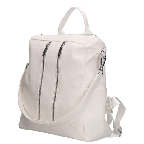 Chiara L 312 fehér rostbőr hátizsák és válltáska 