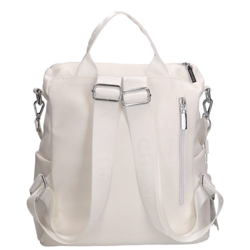 Chiara L 312 fehér rostbőr hátizsák és válltáska 