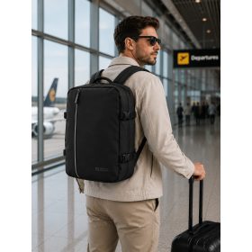   Enrico Benetti fekete Wizzair és Ryanair méretű hátizsák és kabintáska 56004