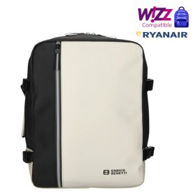   Enrico Benetti fekete bézs Wizzair és Ryanair méretű hátizsák és kabintáska 56004