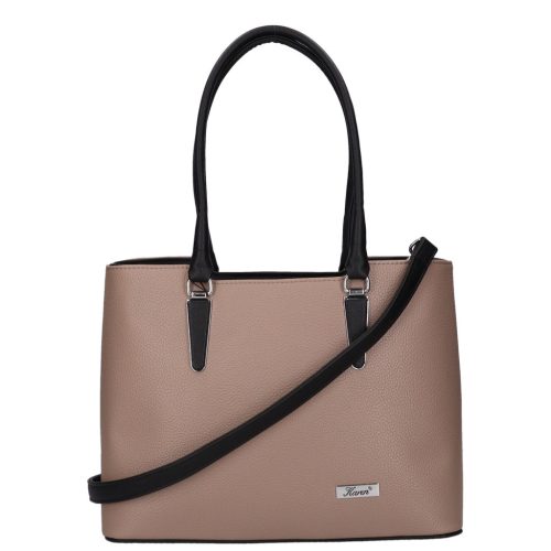 Karen 1405 drapp fekete rostbőr női táska