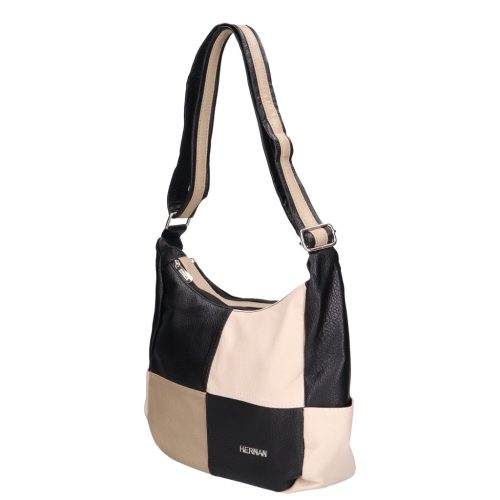 Hernan Bag HB1850 fekete bézs női válltáska