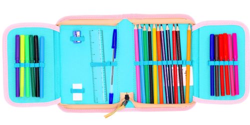 ABC123 baglyos lány iskolatáska szett elsősöknek 4 részes