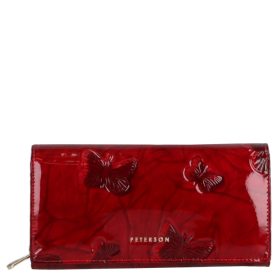 Peterson piros lakk bőr női pénztárca PTN 42106