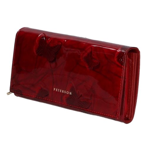 Peterson piros lakk bőr női pénztárca PTN 42106