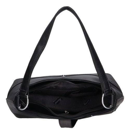 Karen rostbőr táska D 658 fekete ezüst táska