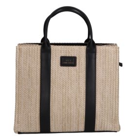 David Jones szalma kézitáska CM6960A fekete bézs