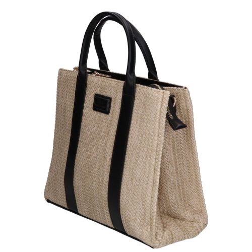 David Jones szalma kézitáska CM6960A fekete bézs