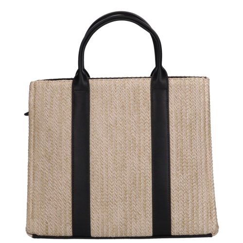 David Jones szalma kézitáska CM6960A fekete bézs