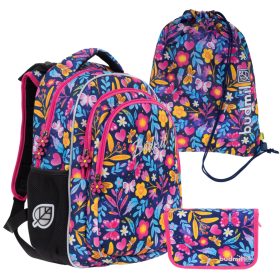 Budmil pillangós iskolatáska szett 3 részes 