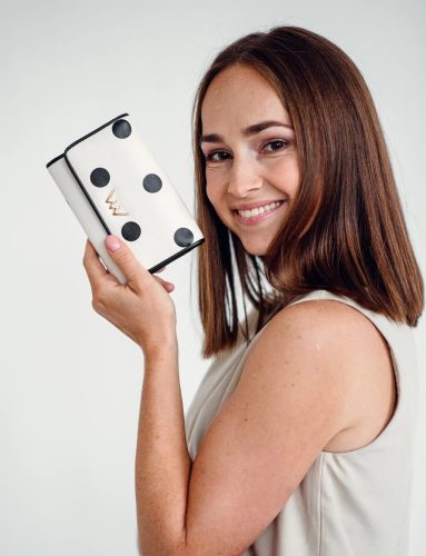 Vuch Claire Creme fehér pöttyös pénztárca patentos füllel