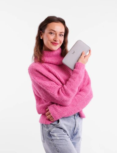 Vuch Fedora szürke pöttyös zipzáras pénztárca