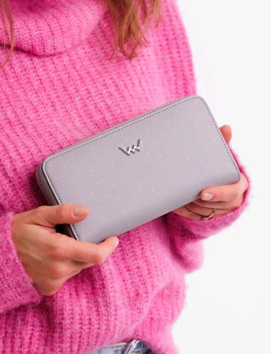 Vuch Fedora szürke pöttyös zipzáras pénztárca