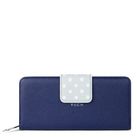 Vuch Ineke kék nagy pöttyös pénztárca patent zárral
