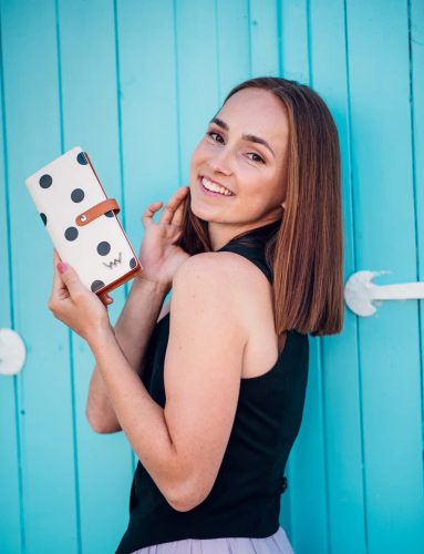 Vuch Cissy Creme nagy pöttyös patentos pénztárca