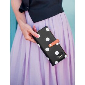 Vuch Cissy Black nagy pöttyös patentos pénztárca