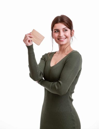 Vuch Crypta bézs elegáns kis kártyatartó