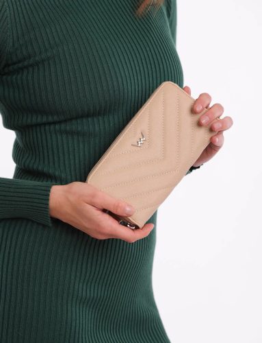 Vuch Niccolo Beige elegáns cipzáras pénztárca